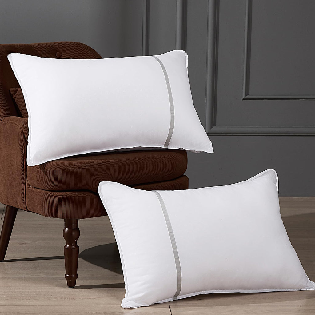 Queen Size Set of 2 Medium Firm Down Alternative Bed Pillows Q112