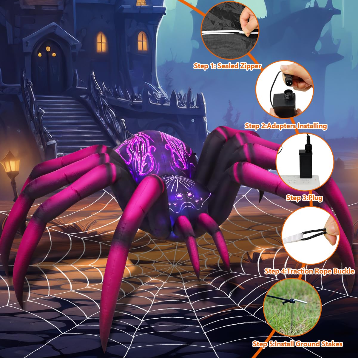 9 FT Halloween Inflatables with Built-in LEDs H915246