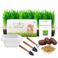 Organic Cat Grass Growing Kit with Seeds Soil and Planting Tools 3-Pack Plastic Pots X9725