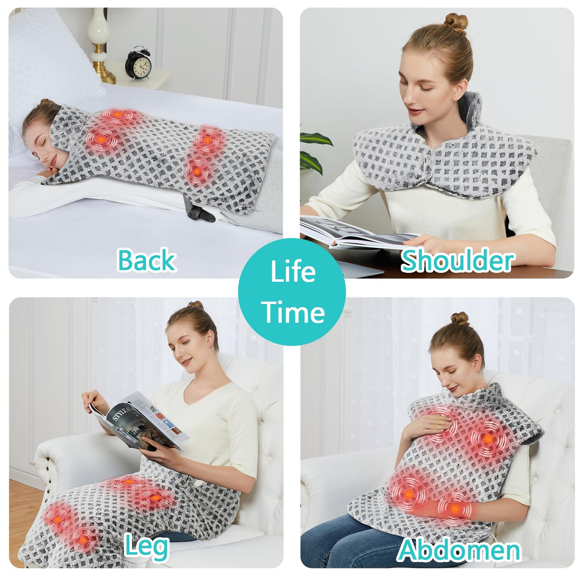4 Massaging Heating Pad D4179