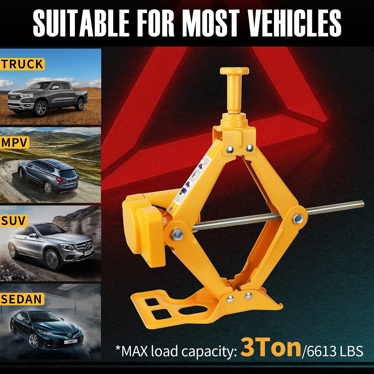 3 Ton 12V Electric Scissor Car Jack Kit with Impact Wrench M796
