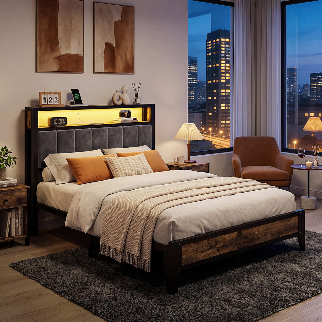 Full Size Bed Frame with Headboard S622827