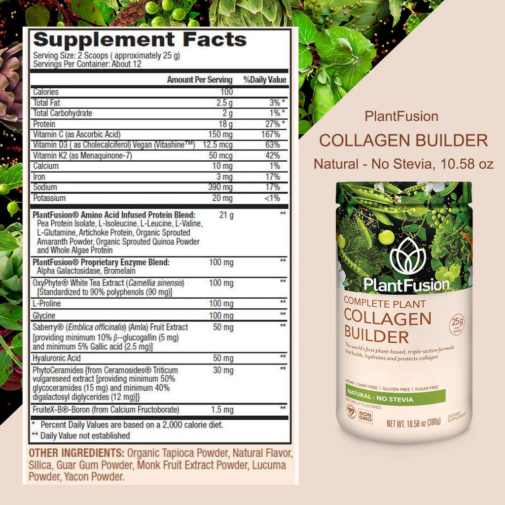 Vegan Collagen Protein Powder Unflavored 10.58 oz S936