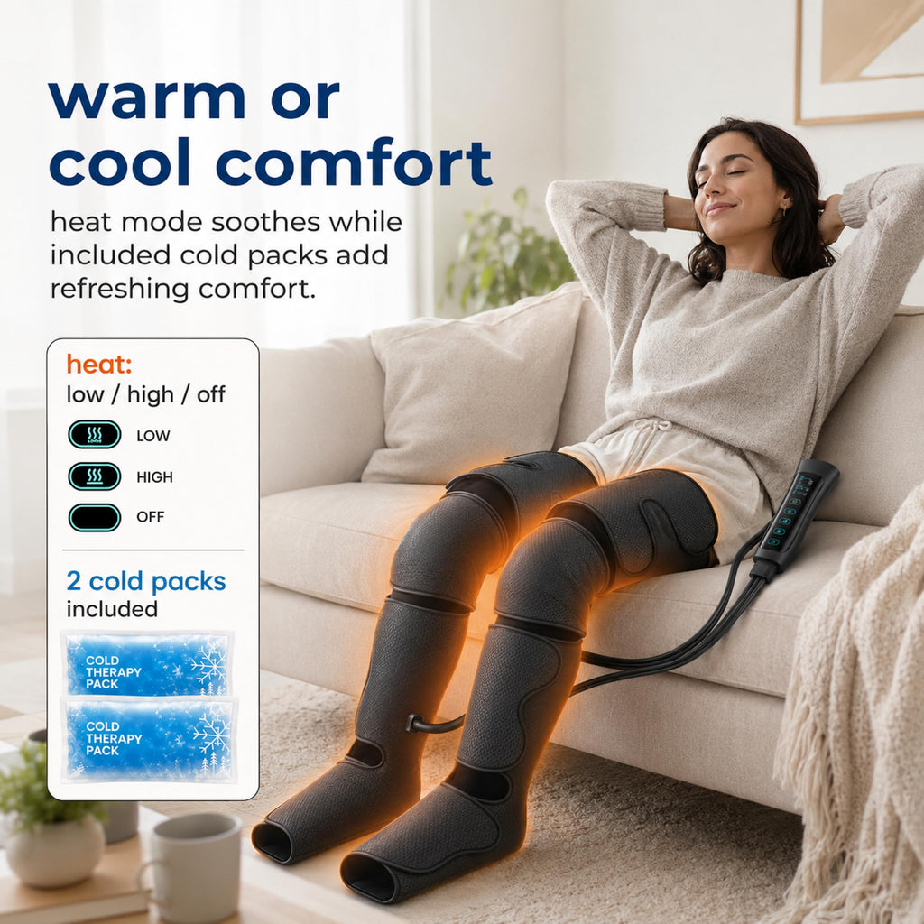 Air Compression Leg Massager with Heat and Compression I122795