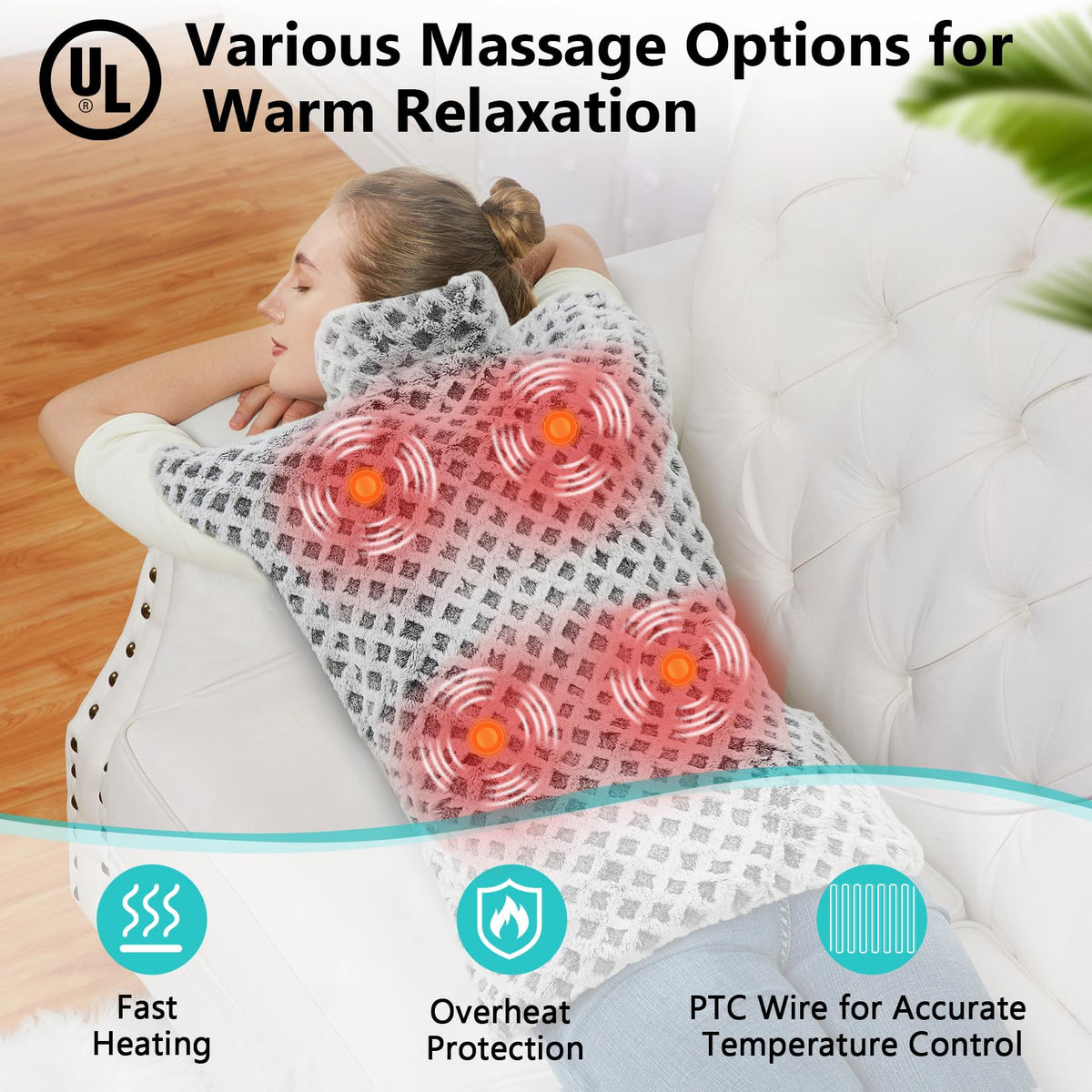 4 Massaging Heating Pad D4179
