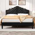 Queen Size Velvet Upholstered Bed Frame with Adjustable Headboard O780