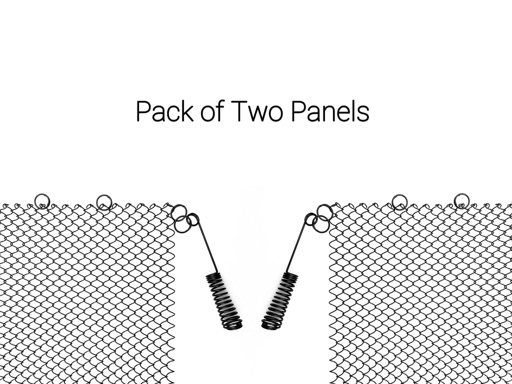 Black Fireplace Mesh Screen Curtain, Two Panels X194