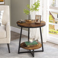 2 Tier Round End Table with Storage Shelf P3093