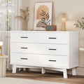 White 6 Drawer Wood Dresser L77530