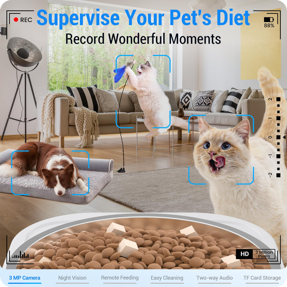Automatic Cat Feeder with 2K Camera 5G WiFi 7L N691