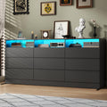 Black 9 Drawer Wood Dresser O171418