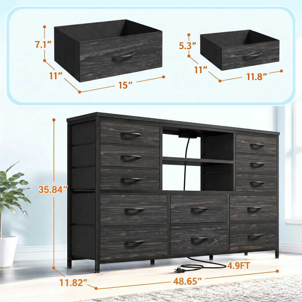 Black Wood Grain Dresser C2814