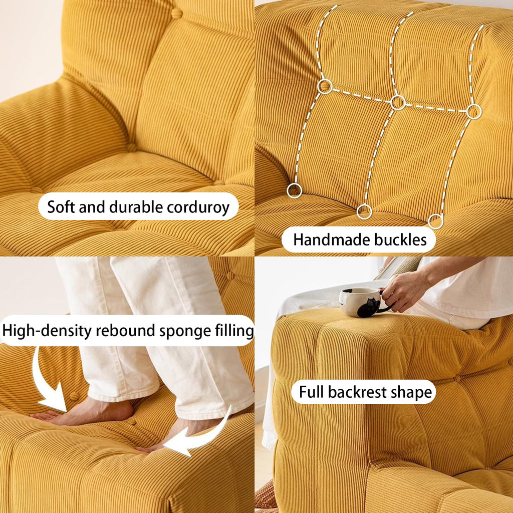 Yellow Corduroy Bean Bag Chair S23037