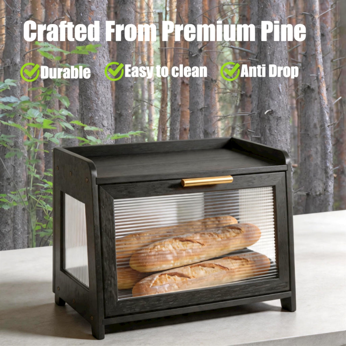 Wooden Bread Box E2176