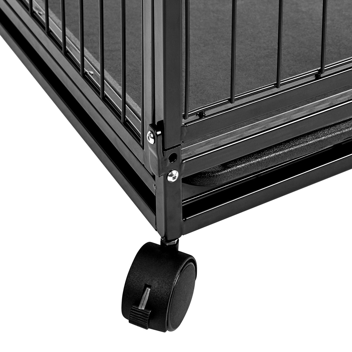 Portable Heavy Duty Stackable Dog Kennel with Tray, Black W91887