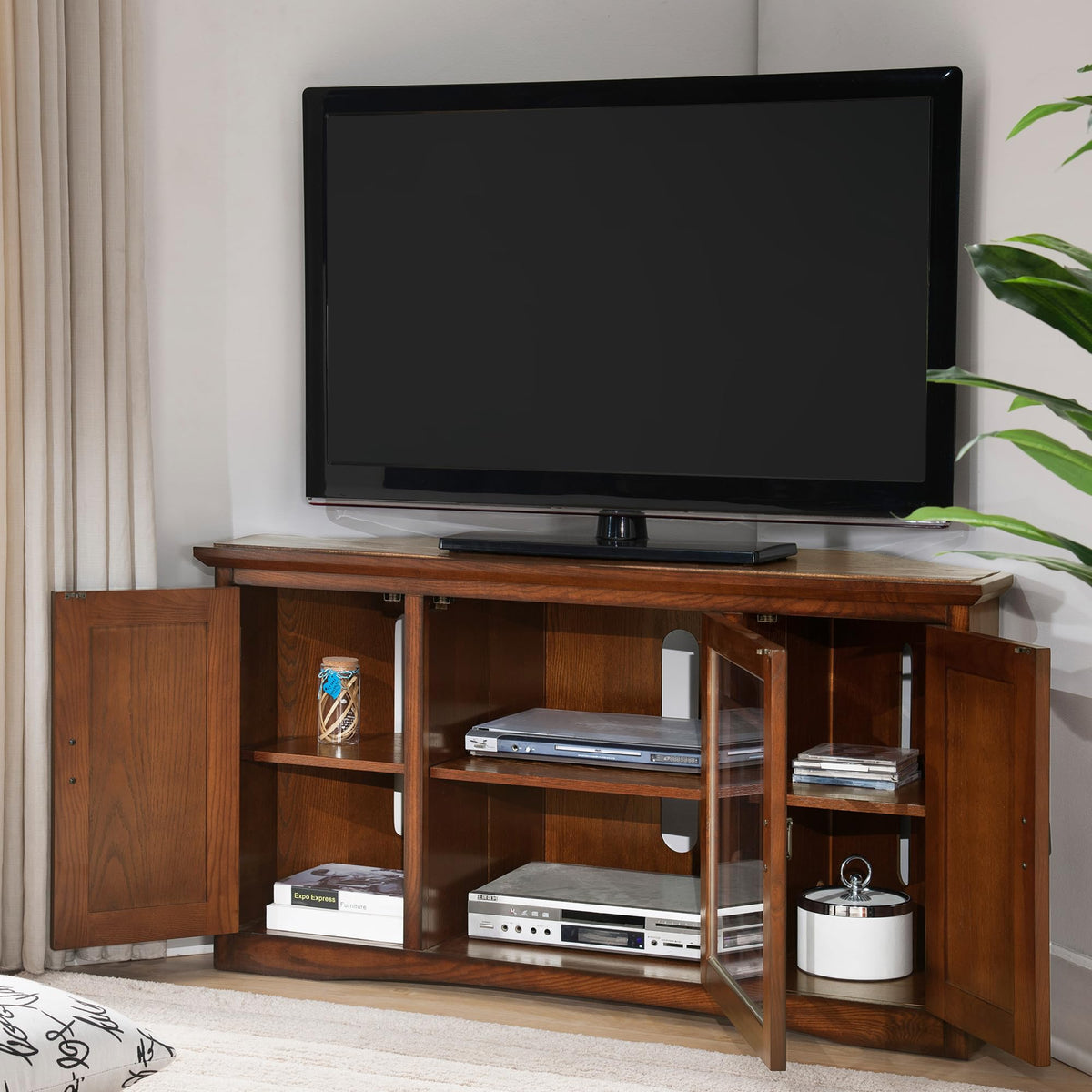 Mission Oak Corner TV Stand J650