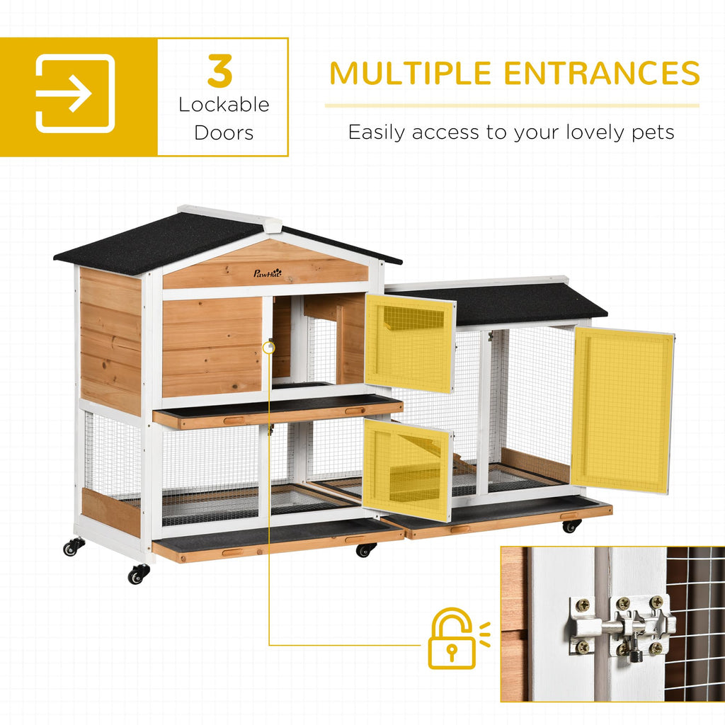 62" Rabbit Hutch with Wheels R5922