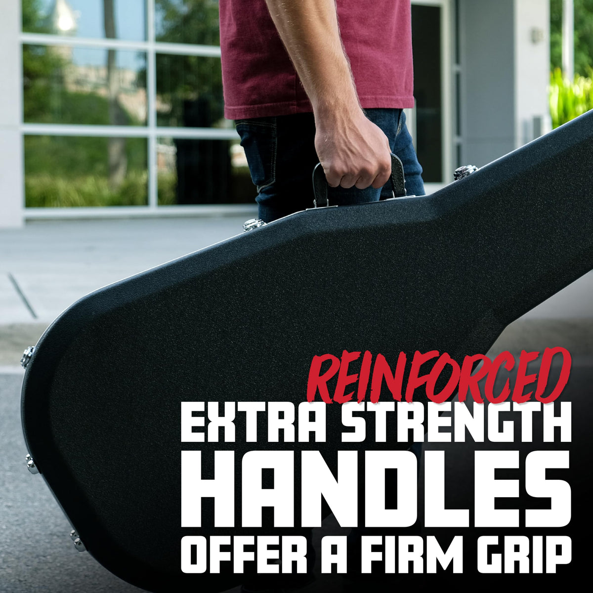 Lightweight ABS Molded Case for Dreadnought Acoustic Guitars S48607