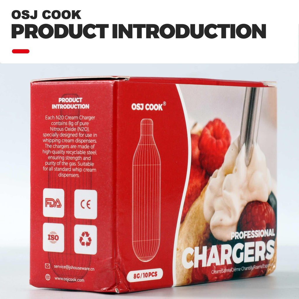 8g Whipped Cream Chargers 10-Pack N2O Cartridges H780075