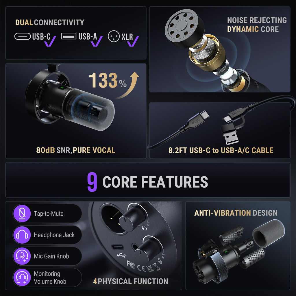 Dynamic XLR USB Microphone J181