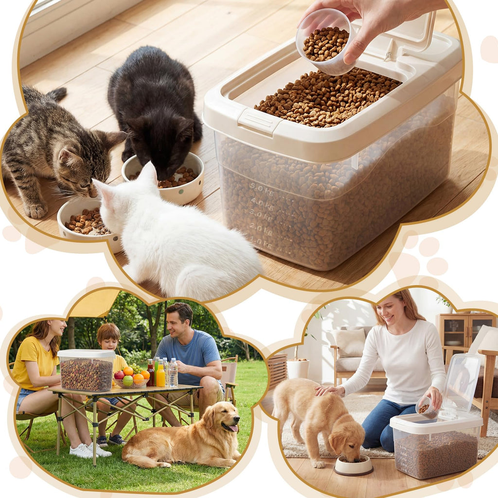2 Pack 11 Lbs Airtight Dog Food Storage Container with Scoops I2703