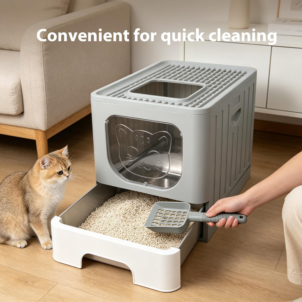 Stainless Steel Cat Litter Box with Lid L20362