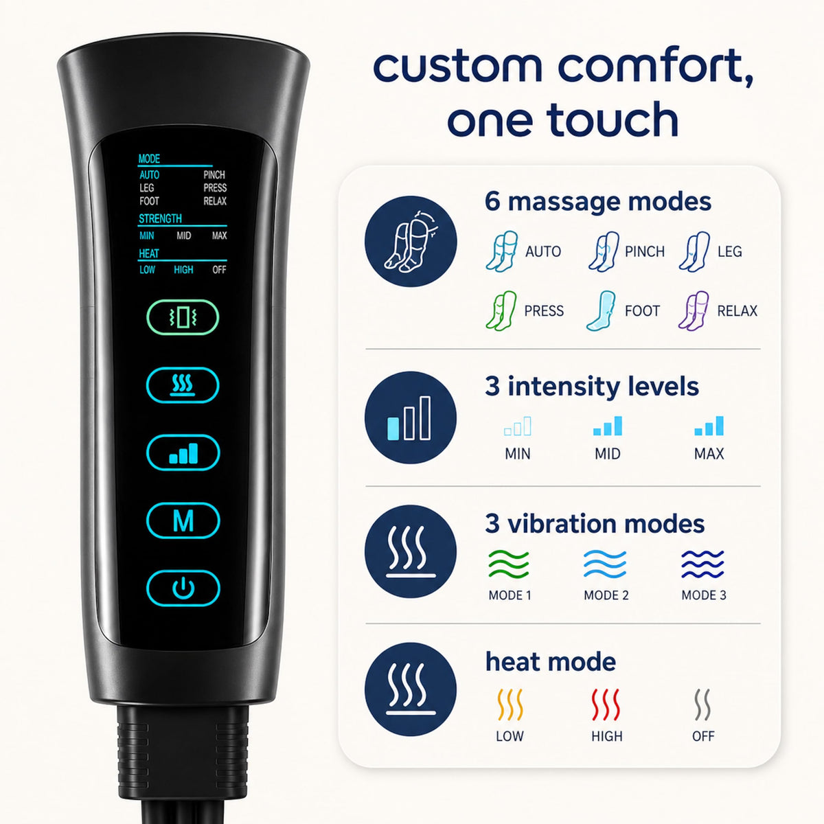 Air Compression Leg Massager with Heat and Compression I122795