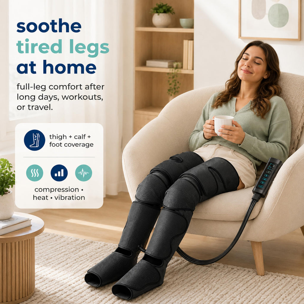 Air Compression Leg Massager with Heat and Compression I122795