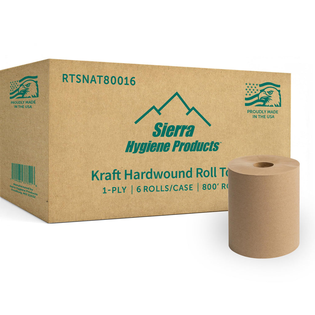 Natural Hardwound Paper Towels, 6 Rolls N80072