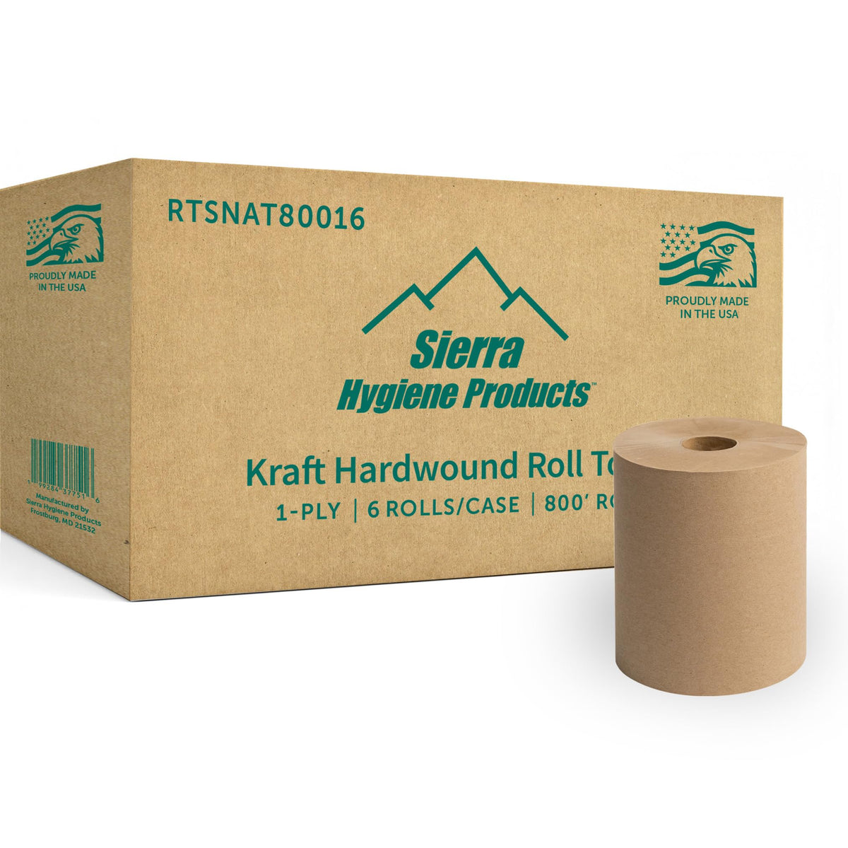 Natural Hardwound Paper Towels, 6 Rolls N80072