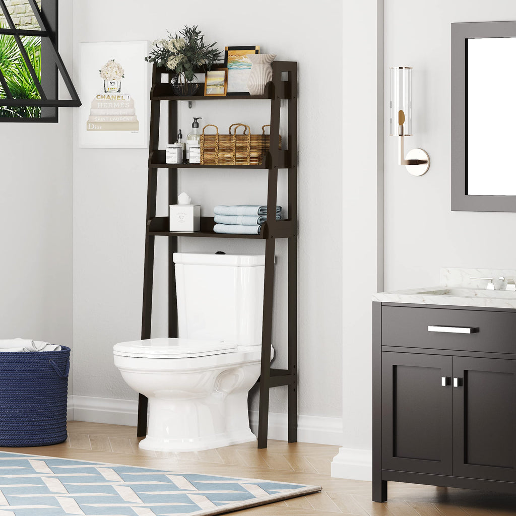 3-Tier Espresso Wood Bathroom Organizer P481