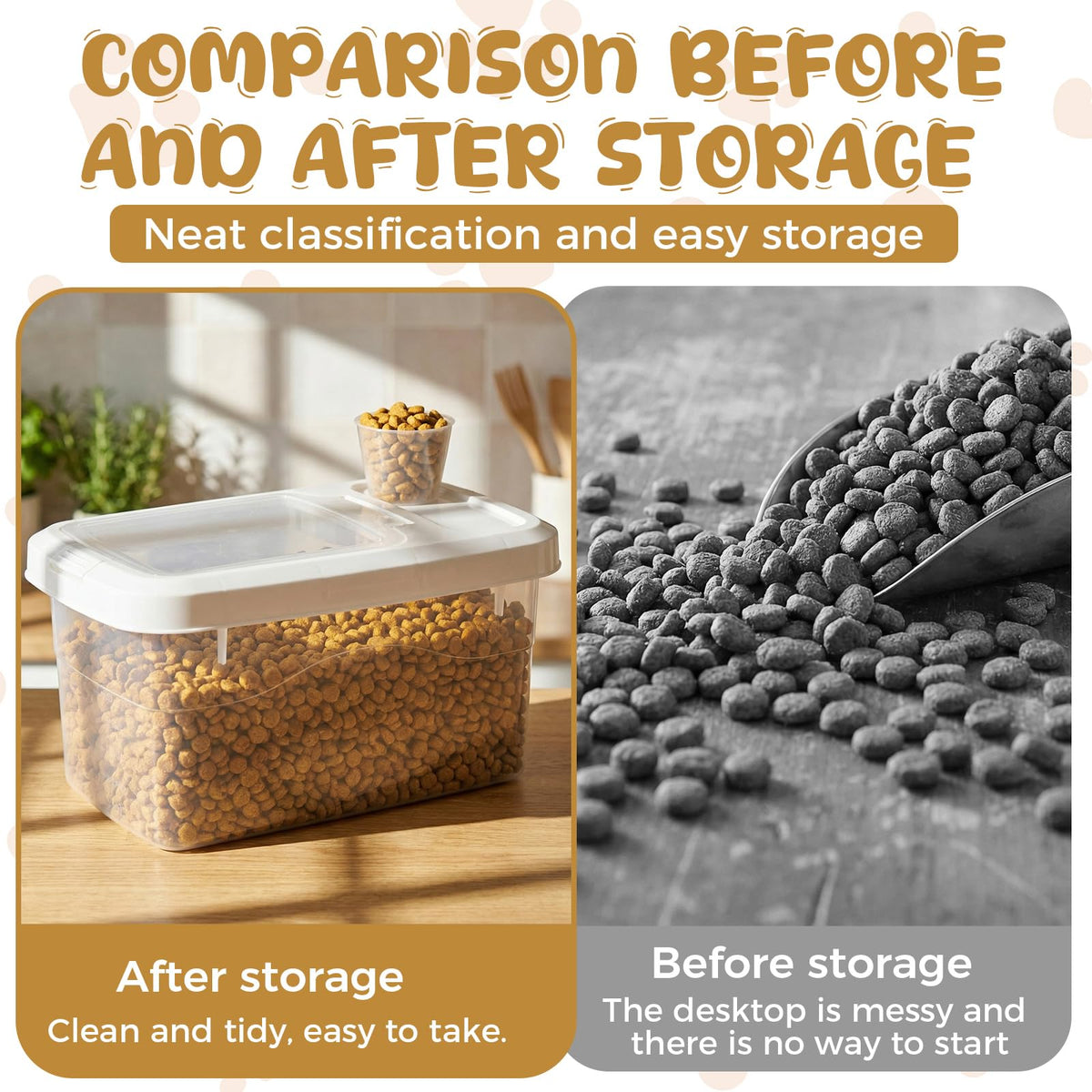 2 Pack 11 Lbs Airtight Dog Food Storage Container with Scoops I2703