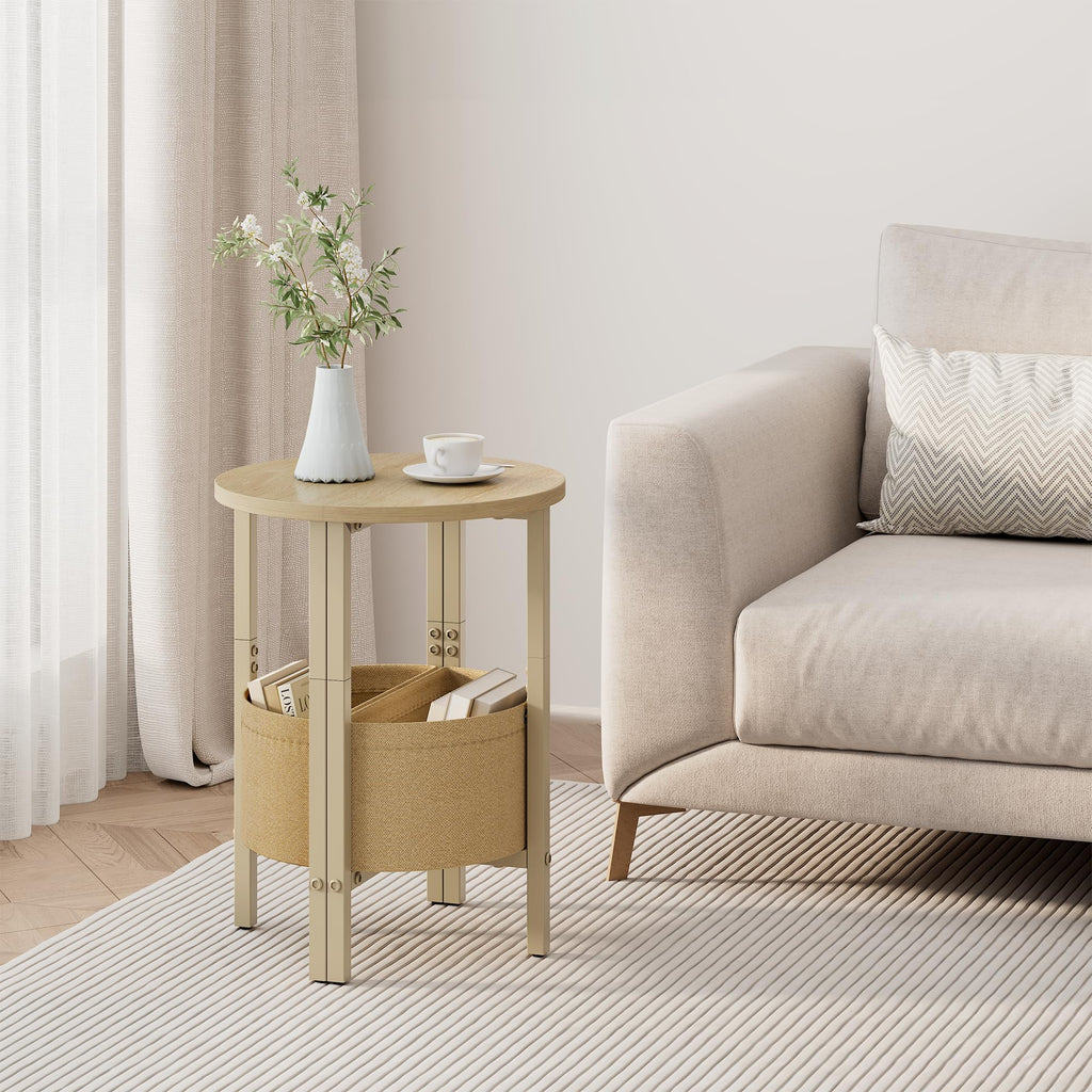 Small Round Side Table with Storage Basket, Set of 2 R64765