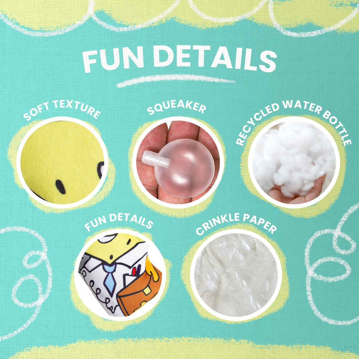 Dog Toy with Squeaker and Crinkle L26171