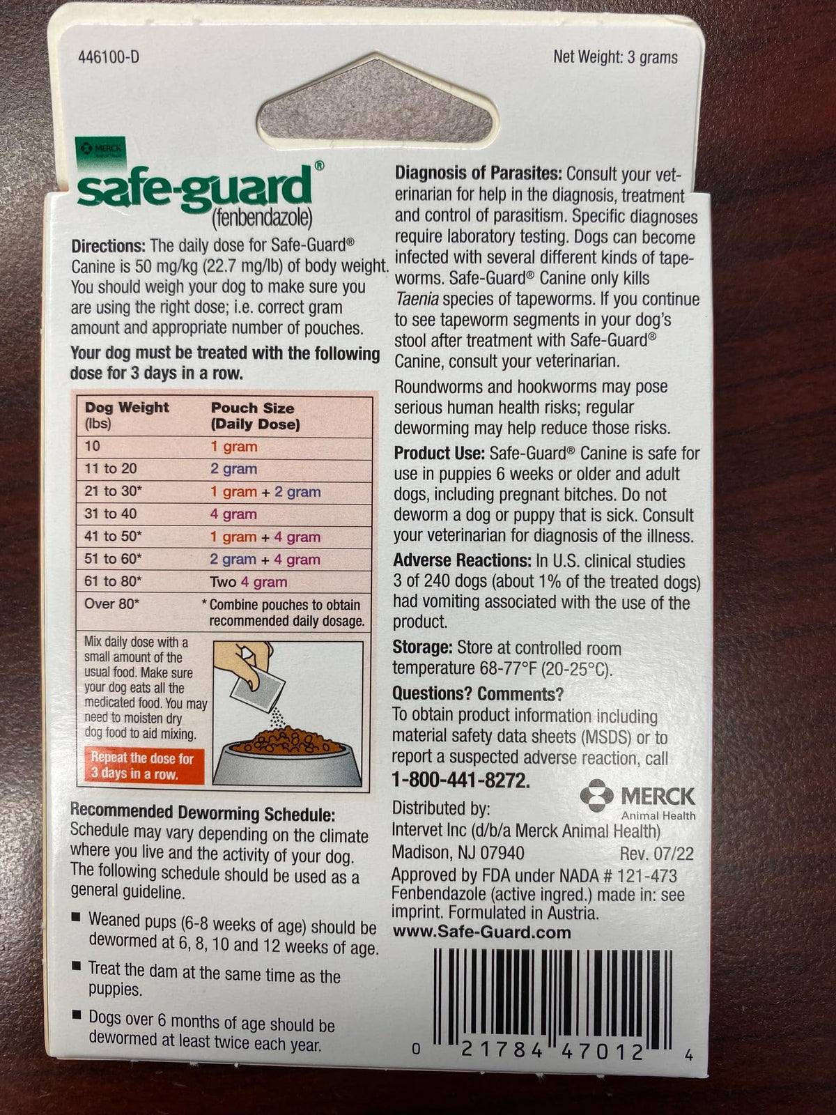 Canine Dewormer 3 Dose x 1 Gram X740357