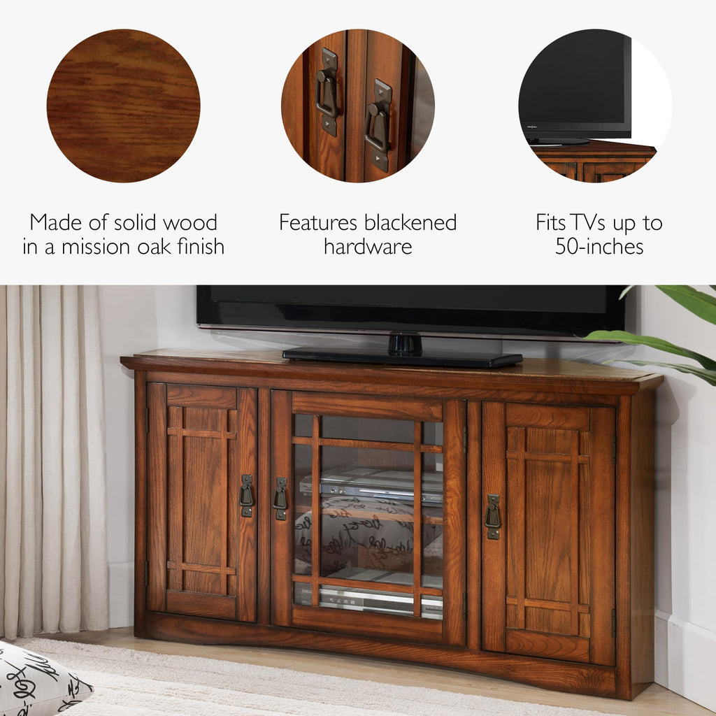 Mission Oak Corner TV Stand J650