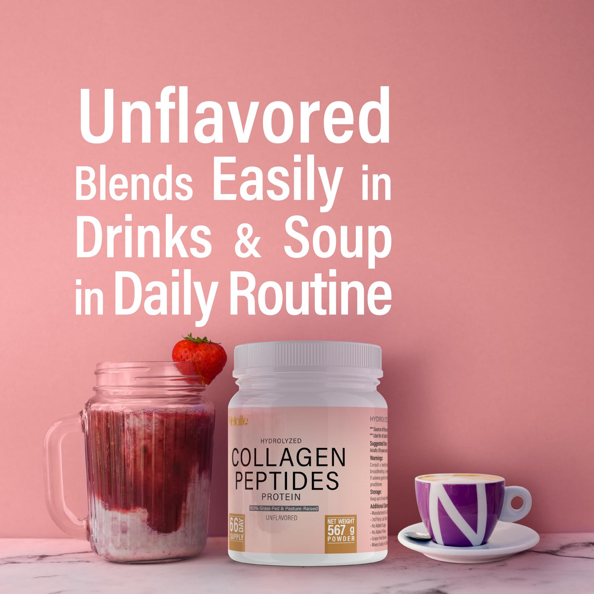 Hydrolyzed Collagen Peptides Powder 20 Oz Unflavored L97858