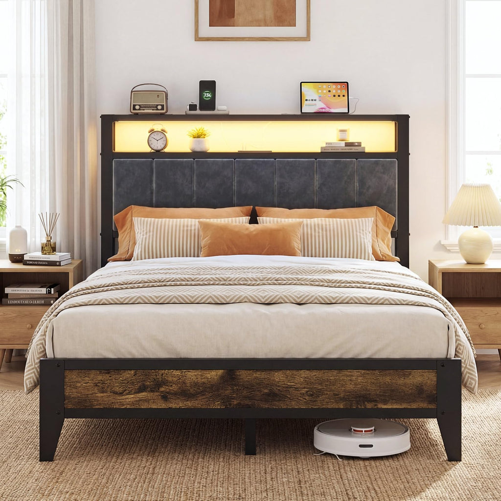 Full Size Bed Frame with Headboard S622827