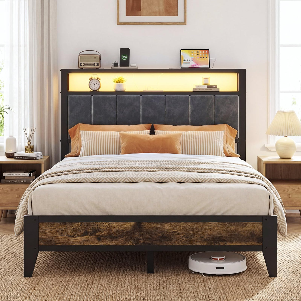 Full Size Bed Frame with Headboard S622827