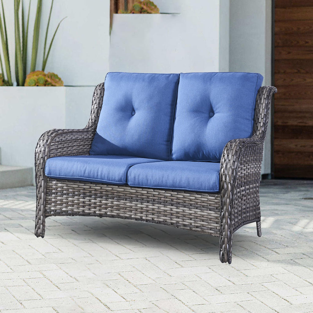2-Seater Wicker Patio Sofa with Cushions M7821