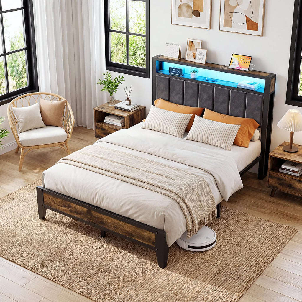 Full Size Bed Frame with Headboard S622827