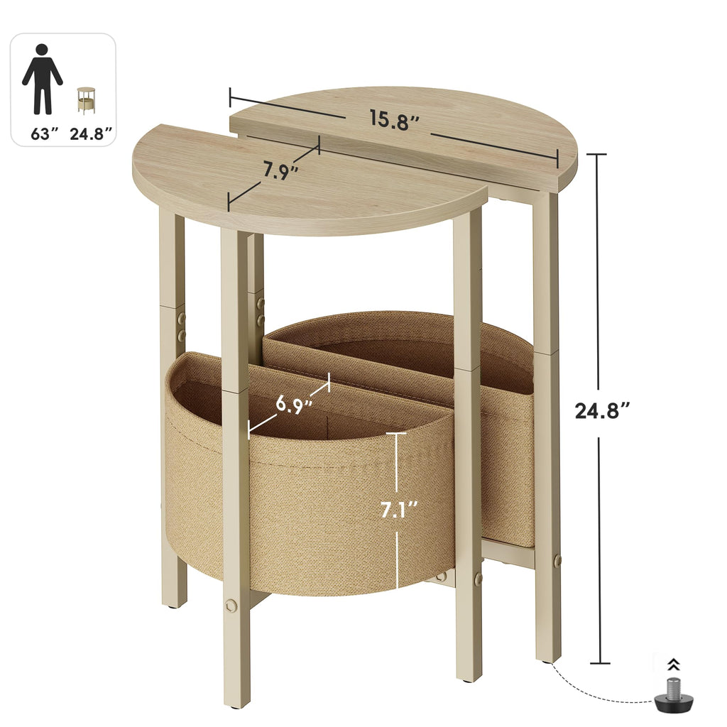 Small Round Side Table with Storage Basket, Set of 2 R64765
