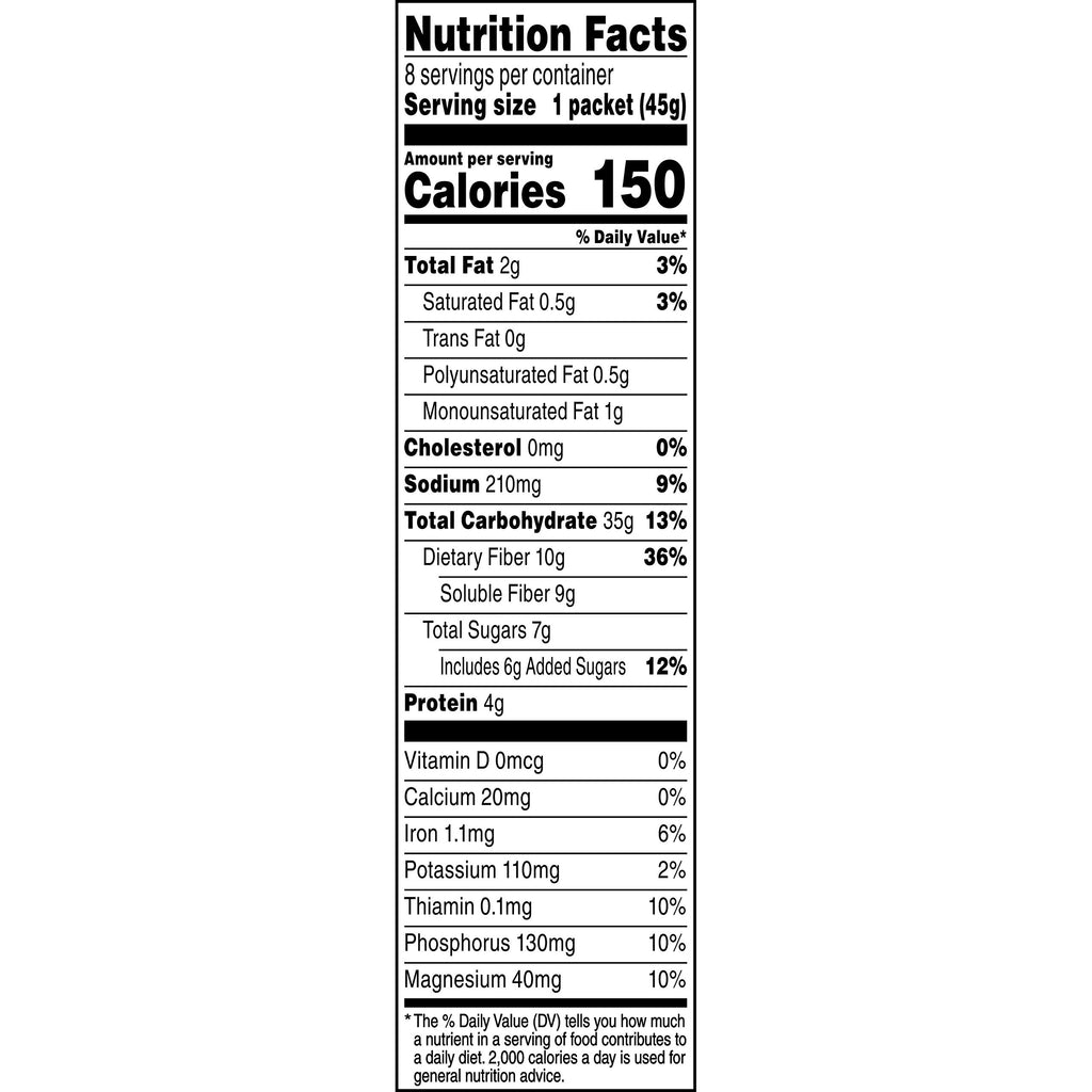 High Fiber Instant Oatmeal 8 Ct R369
