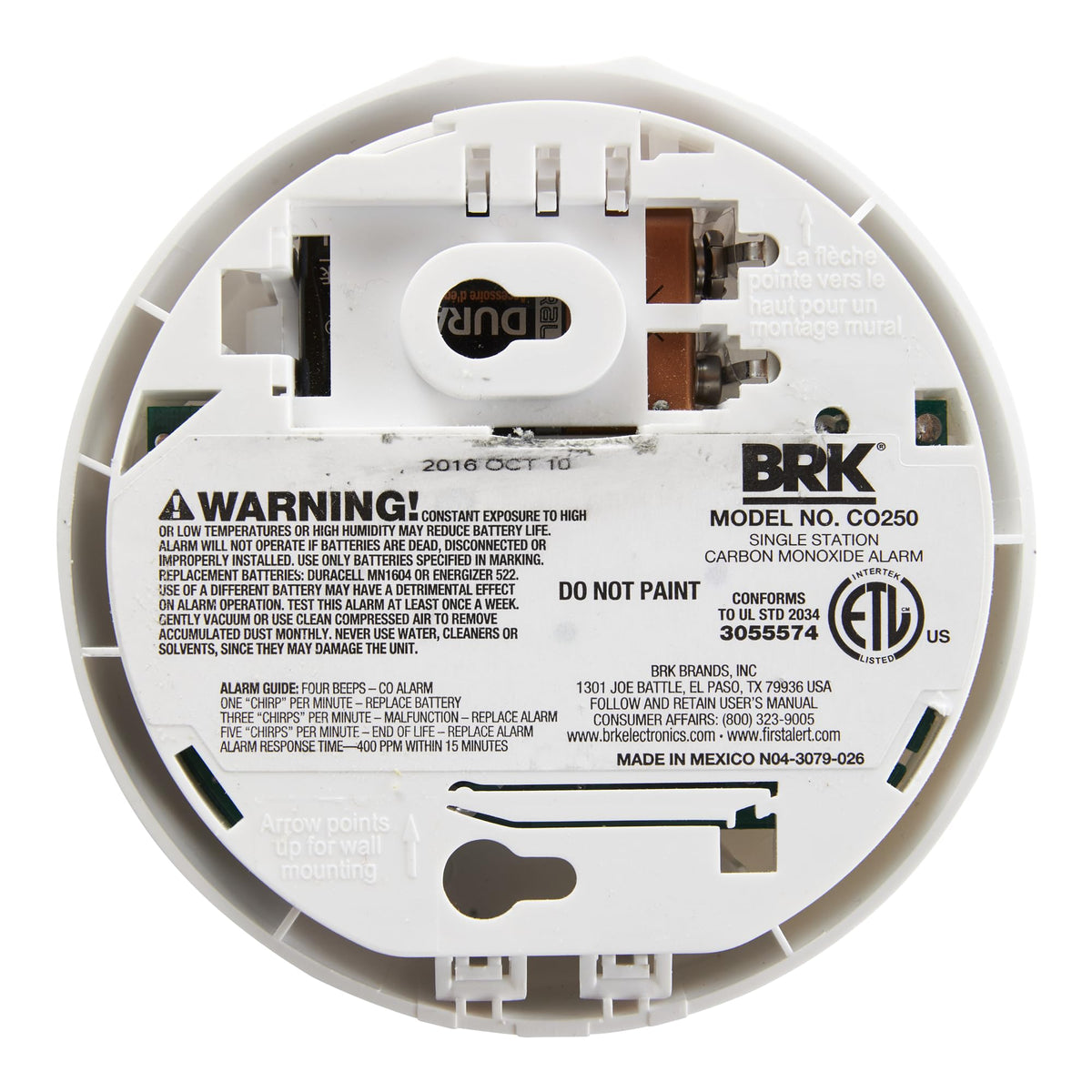 Battery Carbon Monoxide Alarm S38763
