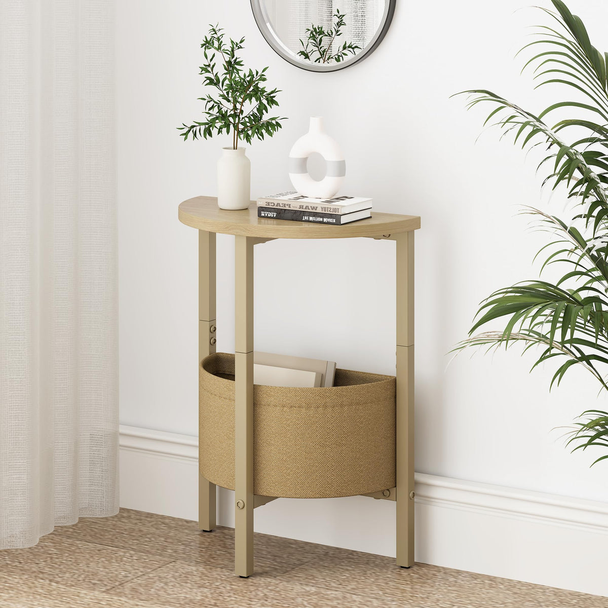 Small Round Side Table with Storage Basket, Set of 2 R64765