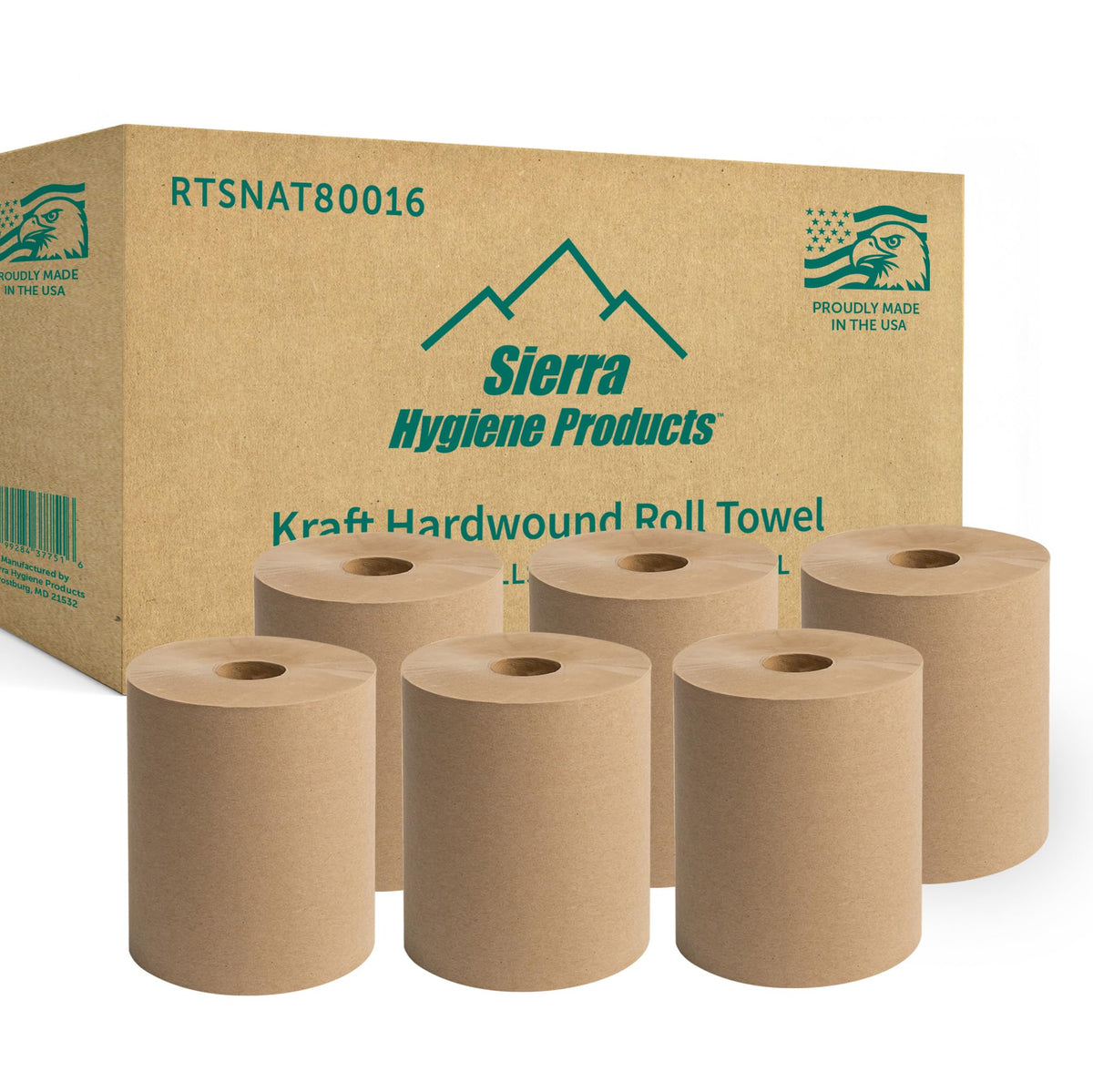 Natural Hardwound Paper Towels, 6 Rolls N80072