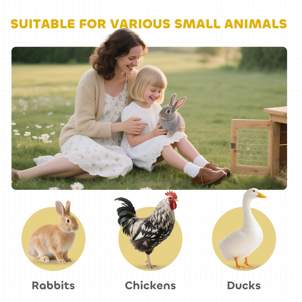 62" Rabbit Hutch with Wheels R5922