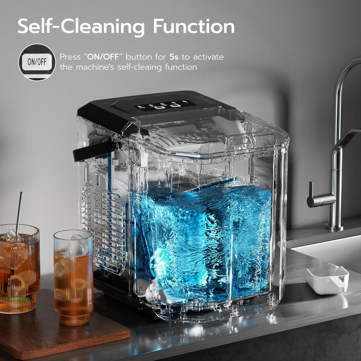 Black 26Lbs/24H Countertop Ice Maker O167357