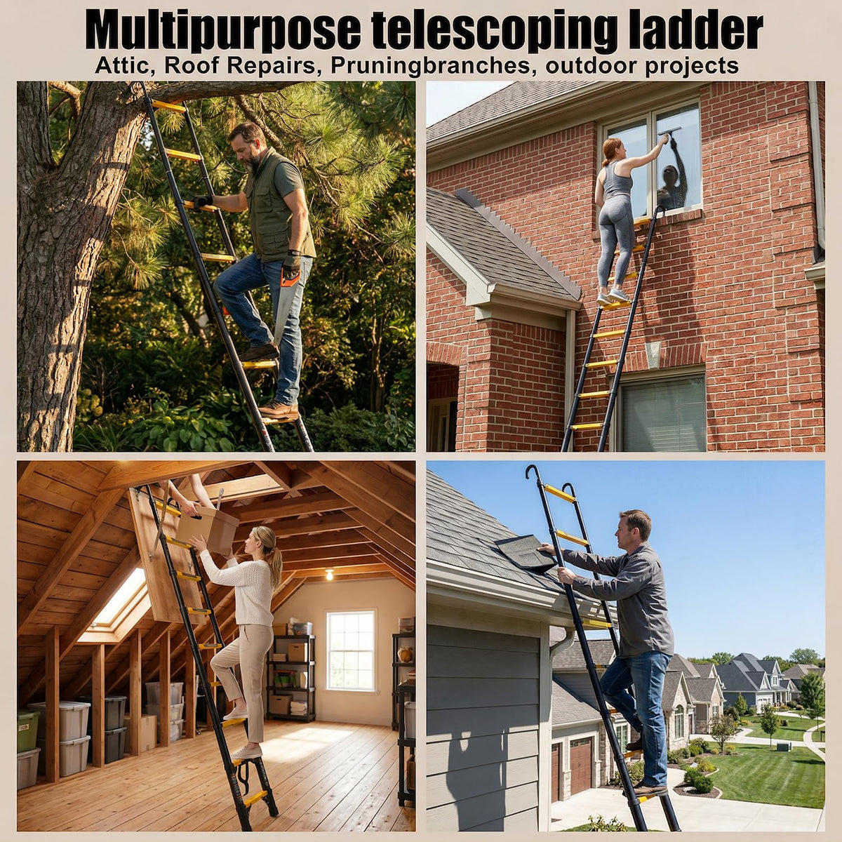 10.5FT Aluminum Telescoping Ladder N2822