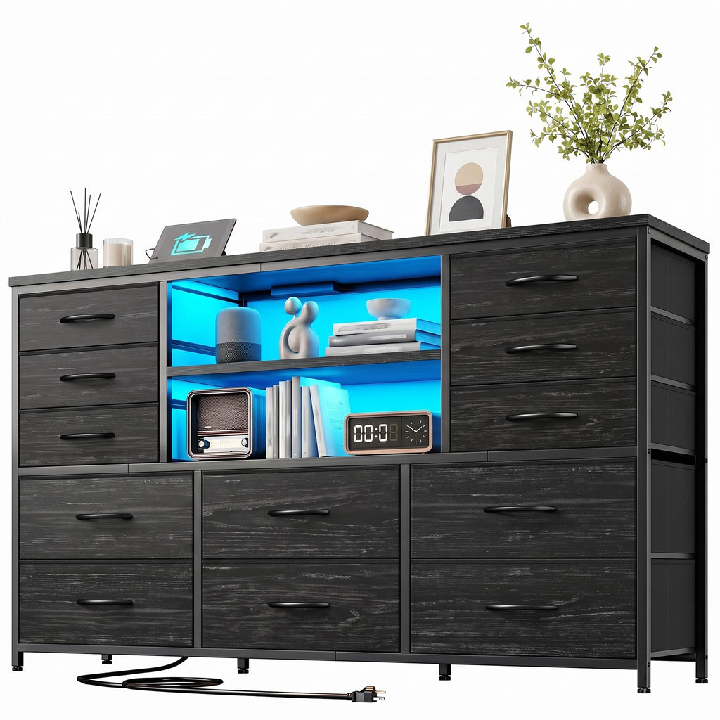 Black Wood Grain Dresser C2814